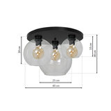 plafon Sofia Clear 3xE27 czarny MLP6586 Milagro