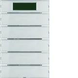 BERKER K.5 Przycisk pięciokrotna z regulatorem temperatury i wyświetlaczem aluminium 75665774 HAGER