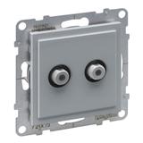 SUNO - Gniazdo SAT 2X typ  F  końcowe - podwójne - 1.5 dB, Aluminium, Legrand