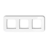ICON Ramka uniwersalna potrójna zaokrąglona - efekt szkła (ramka: biała; spód: biały) biały