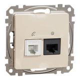 Sedna Design & Elements Gniazdo komputerowe-telefoniczne kat. 6 UTP beżowy SDD112468 Schneider