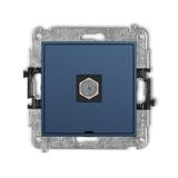 MINI Mechanizm gniazda antenowego pojedynczego typu F (SAT) niklowany, bez pola opisowego navy blue