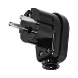 Wtyczka kątowa Uni-Schuko, 2P+Z , 16A, Czarna