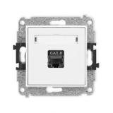 ICON Mechanizm gniazda komputerowego pojedynczego 1xRJ45, kat. 8, ekranowany, 8-stykowy biały