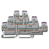 Złączka trzypiętrowa L / L / L 6-przewodowa 2,5mm2 szara /50szt./ 870-556 WAGO