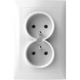 BERKER B.Kwadrat Gniazdo podwójne z uziemieniem kompletne biały 5361828989 HAGER