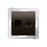 Simon 54 Gniazdo HDMI+RJ45 kat.6. brąz mat