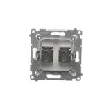Simon 54 Gniazdo HDMI podwójne srebrny mat DGHDMI2.01/43 KONTAKT