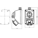 Zestaw C16-18 Włącz-wyłącz 0-I Gniazdo 3P+Z IP-54; przystosowane do zamknięcia na kłódkę