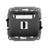 TREND Gniazdo pojedyncze HDMI 2.0, 4K grafitowy 11HDMI-1 KARLIK