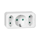 Rozgałęźnik 1x2P+Z (Schuko), 2x2P/II, biały OR-AE-13250(GS) ORNO