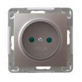 IMPRESJA Gniazdo pojedyncze z przesłonami torów prądowych - kolor tytan