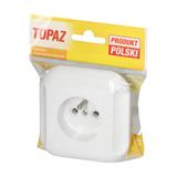 Gniazdo pojedyncze podtynkowe 2p+Z 16A, 250V, TOPAZ, biały