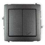 DECO Mechanizm łącznika jednobiegunowego ze schodowym (osobne zasilanie) grafitowy