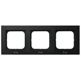 SONATA Ramka potrójna do łączników IP-44 - kolor czarny metalik