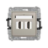 MINI Gniazdo podwójne HDMI 2.1, 8K taupe 60MHDMI-6 KARLIK