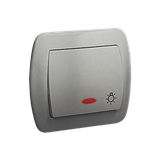 Simon Akord Przycisk światło z podświetleniem 10A z. śrub. aluminiowy