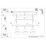 Plafon ELBA 3 czarny