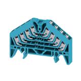 PRV 4 BL 35X7.5 WS Zacisk rozdzielacza krosowego, PUSH IN, 1.5, 250, 10 A, liczba przyłączeń: 16, TS 35 x 7.5, niebieski, kolor elementów uruchamiających: biały /20szt./ 1173930000 WEIDMÜLLER