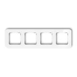 ICON Ramka uniwersalna poczwórna zaokrąglona - efekt szkła (ramka: biała; spód: grafitowy mat) biały