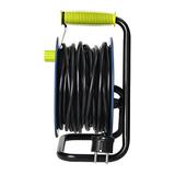 Przedłużacz bębnowy MINI 4 gniazda metalowy stojak polwinit H05VV-F 3x1mm2 długość 15m limonkowy OR-