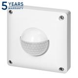 Czujnik ruchu, 2 i 3 żyłowy, 190 st. IP65, 500W, zasięg max. 20m, do puszki, biały