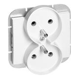 Gniazdo podwójne podtynkowe 2x2P+Z Onyx, 16A, 250V, PT-6OR, biały OR-OE-7506/W ORNO