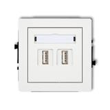 DECO Mechanizm gniazda podwójnego 2xUSB A-A 3.0 biały mat