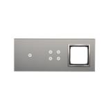 Simon 54 Touch Panel dotykowy S54 Touch 3 moduły 1 pole dotykowe + 4 pola dotykowe + 1 otwór na osprzęt S54 srebrna mgła DSTR3140/71 KONTAKT