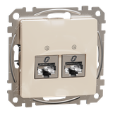 Sedna Design & Elements, gniazdo komputerowe 2xRJ45 kat.6 STP, beżowy