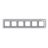 DECO Ramka uniwersalna sześciokrotna - efekt szkła (ramka: szara; spód: grafitowy)