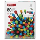 Lampki choinkowe 80 LED cherry 8m multikolor zielony przewód IP44 8 programów timer D5AM22 EMOS
