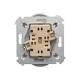 Simon 54 Nature Gniazdo wtyczkowe bez uziemienia z przesłonami podwójne do ramek NATURE 16A 250V zaciski śrubowe srebrny mat DG2MZN.01/43 KONTAKT