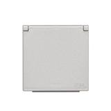 Simon 55 Pokrywa gniazda wtyczkowego pojedynczego z klapkąW kolorze pokrywy do: SGZ1CM SGZ1M Aluminium mat TGZ1BUZP/143 KONTAKT