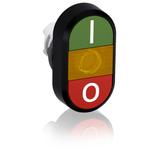 Przycisk podwójny I-0 żółte pole podświetlany MPD2-11Y