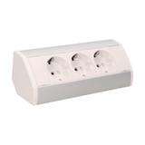 Gniazdo meblowe 3x2P+Z schuko biało-srebrne OR-GM-9001/W-G(GS) ORNO