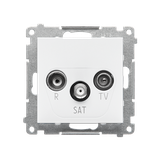 Simon 55 Gniazdo antenowe R-TV-SAT przelotowe 7dB 1x Wejście: 5 MHz÷2,4 GHz Biały mat