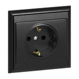 Gniazdo pojedyncze podtynkowe 2P+Z, Schuko Luna, 16A, 250V, PT-17L, czarny OR-OE-7605(GS)/B ORNO