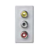 Simon Connect Płytka K45/2 złącz 3x RCA (CINCH) 225x45mm+wkłady z. śrub. aluminium