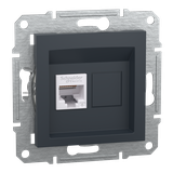 Asfora, gniazdo komputerowe RJ45 kat.6, UTP, bez ramki, antracyt