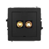 DECO Mechanizm gniazda głośnikowego pojedynczego, bez pola opisowego (typu banan - czerwony i czarny