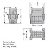 X-COM wtyk 4-biegunowy szary raster 5 mm /50szt./ WAGO