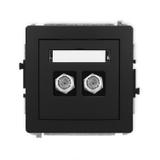 DECO Mechanizm gniazda antenowego podwójnego typu F (SAT) niklowany czarny mat