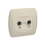 Simon Akord Gniazdo antenowe R-TV przelotowe tłum. 10 dB beż