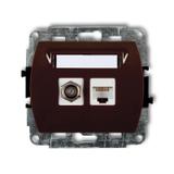 TREND Mechanizm gniazda antenowego poj. typu F (SAT) + gniazda komp. poj. 1xRJ45, kat. 6, 8-stykowy