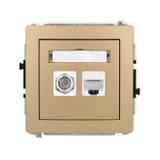 DECO Mechanizm gniazda antenowego poj. typu F (SAT) + gniazda komp. poj. 1xRJ45, kat. 6, 8-stykowy z