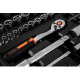 Klucze nasadowe 1/2", 1/4", zestaw 73 szt., CrV