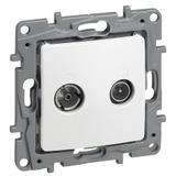 NILOE/NILOE SELECTION -GNIAZDO TV-RD KOŃCOWE TYPU GWIAZDA 2 DB BIAŁE, Legrand