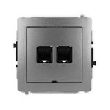 DECO Mechanizm gniazda komputerowego podwójnego 2xRJ45, kat. 5e, 8-stykowy, bez pola opisowego grafi