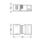 obudowa odciążająca przewody 2-torowa raster 2,5 mm czarna